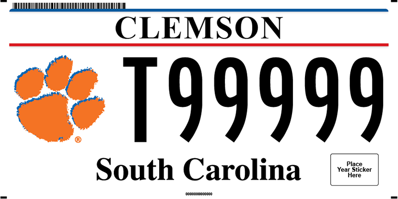 Clemson University plate