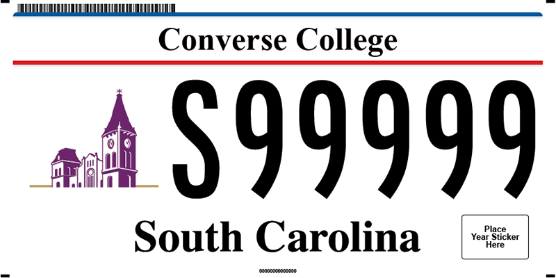 Converse College plate