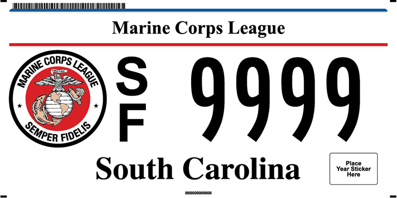 Marine Corps League plate