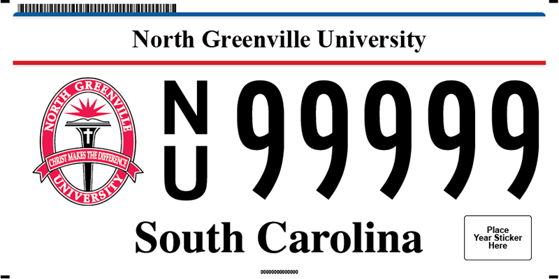 North Greenville University plate