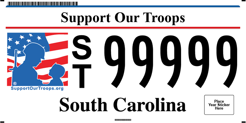 Support our troops plate