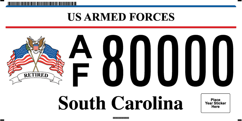 Armed Forces Retired plate